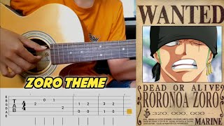 Zoro Theme  One Piece  Fingerstyle Guitar Tutorial TAB [upl. by Mcdonald284]