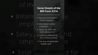 What is the BIR Form 2316 of Employees incometax bir withholdingtax howto shorts 2316 [upl. by Einniw]