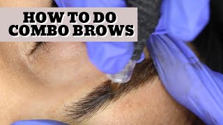 COMBO BROWS Microshading eyebrows STEP BY STEP [upl. by Lifton]