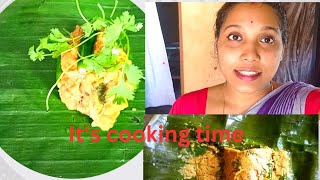 Steamed Fish Recipe With Mustard Seed  healthy recipe  fish recipe with banana leaf [upl. by Yznyl]