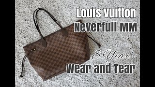 Louis Vuitton Neverfull MM Wear and Tear  8 Year Update [upl. by Beckman995]