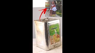 Making a Stool from waste Tin Box 😱🤯 shorts youtubeshorts viral diy craft ashortaday [upl. by Heim]