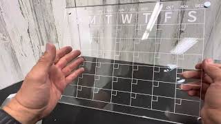 Glass Whiteboard Calendar Monthly Planner White Board Calendar Dry Erase Board Review [upl. by Aitsirhc]