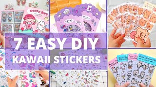 DIY Kawaii stickers How to make stickers at home Handmade stickers 7 easy diy kawaii stickers [upl. by Joycelin778]