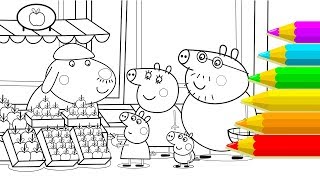 Peppa Pig Drawing amp Coloring Daddy Pig  Peppa Pig Coloring Book To Learn Colors Videos For Kids [upl. by Florenza]