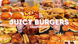 JUICY BURGERS MUKBANG ASMR COMPILATION  BIG BITES  EATING SOUNDS [upl. by Grubman]