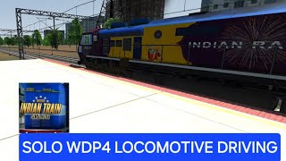 Solo wdp4 locomotive driving in Indian Train Simulator with parallel race [upl. by Konstanze]