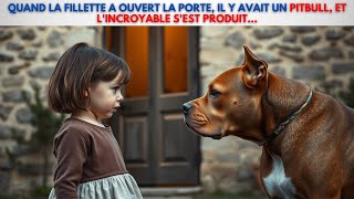 QUAND LA FILLETTE A OUVERT LA PORTE IL Y AVAIT UN PITBULL ET LINCROYABLE SEST PRODUIT [upl. by Mat]