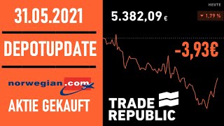 393€ 😥 NORWEGIAN AIR SHUTTLE AKTIE GEKAUFT 💥🚀 MEIN TRADE REPUBLIC Depot 31052021 Depotupdate [upl. by Toft]