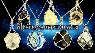 Making silver cage pendants for crystals and tumble stones gemstonejewelry silverpendant [upl. by Saffian]