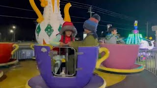 WOW Zayan and Zaynah are Enjoying in The Cups Set Ride At The Kiwanis Ogeechee Fair☕️☕️ [upl. by Minne929]