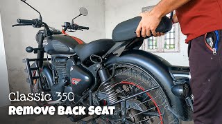 How to Remove Back Seat of Royal Enfield Classic 350 Reborn 2023 [upl. by Erodaeht85]