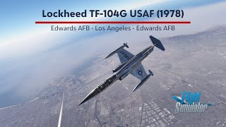 Lockheed TF104 USAF 1978  Flight over Los Angeles from Edwards AFB [upl. by Lacefield]