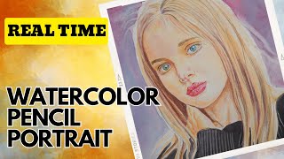 The Right way to use watercolor pencilsHow to draw a portrait with watercolor [upl. by Aillemac]