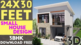 24x30 Feet Small House Design With 3 Bedroom  Plan15  KK Home Design 2020 [upl. by Aihsekyw]