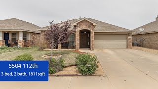 Home For Sale 5504 112th St Lubbock TX 79424 [upl. by Shuman705]