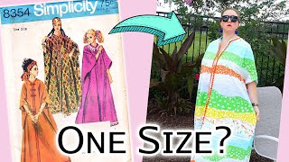 I made a 1960s Vintage ONE SIZE fits all Caftan sewing pattern on a plus size body Simplicity 8354 [upl. by Rowan]