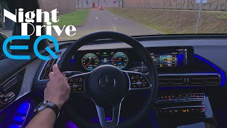 MercedesBenz EQC 400 4MATIC  POV Night Drive  Ambilight  Electric SUV  AMGLine [upl. by Akinoj]