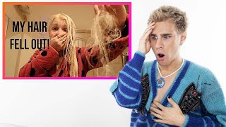 Reacting to people bleaching their hair til it falls out [upl. by Whallon]