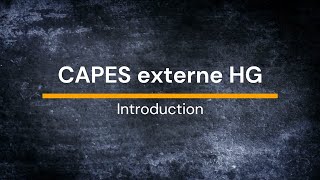 CAPES externe HG  0 Introduction [upl. by Evan]