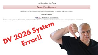 DV Lottery Greencard  System error occurring [upl. by Ozan804]