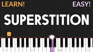 Superstition  Stevie Wonder  EASY Piano Tutorial [upl. by Conlon]