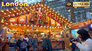 London Christmas Markets Tour 2024 Big Ben to Piccadilly Circus in 4K60 [upl. by Eixirt]