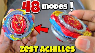 48 MODES of zest achilles beyblade  beyblade burst  pocket toon [upl. by Dempstor]