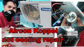 Aircon not coolingKoppel split typeCapacitor replacement👍💪 [upl. by Eggett534]