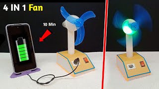 How To Make Rechargeable Table Fan From DC Motor At Home  How To Make Power Bank  Science Project [upl. by Nehtiek]