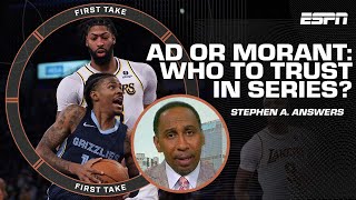 Stephen A trusts Ja Morant more than AD in the Lakers vs Grizzlies series 👀  First Take [upl. by Falkner248]