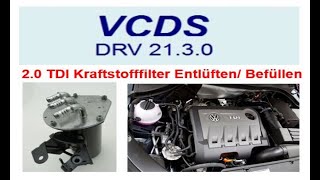 Kraftstofffilter entlüften befüllen  20 TDI  VCDS [upl. by Lain]