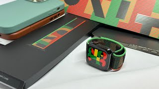 Apple Watch  BLACK UNITY SPORT LOOP 2023 UNBOXING  Matching Watchfaces  Styling [upl. by Ennovart]