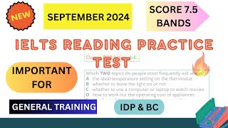 ielts general reading practice test 2024 with answers  september [upl. by Oloap]