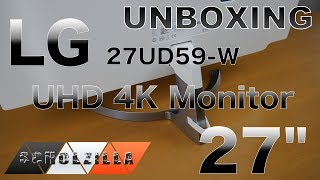 LG 27UD59W 27quot68cm UHD 4K 5ms 60Hz white Gaming Monitor PREVIEW [upl. by Concoff736]