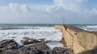 PORTHLEVEN  STORM CIARIAN APPROACHES  30MPH WINDS CORNWALL [upl. by Hael]