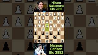 545 Elo Magnus Carlsen vs Hikaru Nakamura chess game [upl. by Iinde75]