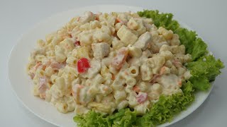 CHICKEN MACARONI SALAD PINOY STYLE WITH FRUIT COCKTAIL [upl. by Aurore586]