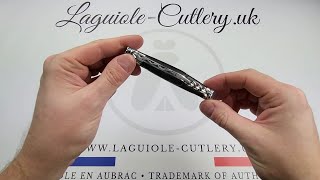 Laguiole Knife with Corkscrew Ebony Wood  Laguiole UK [upl. by Nairadal903]