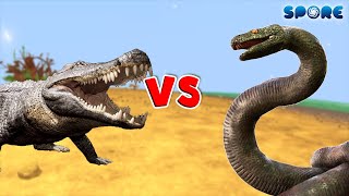 Deinosuchus vs Titanoboa  Prehistoric Beast Deathmatch S1E9  SPORE [upl. by Ariek]