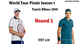 TENNIS ELBOW 2019 ISNER vs FEDERER  WORLD TOUR FINALS Round 2 ITST119 Mod  Tennis Elbow 4 Soon [upl. by Landbert]