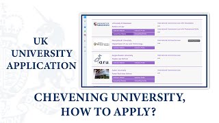 How to apply to universities in the UK Part 1  Chevening Scholarship [upl. by Annaili]