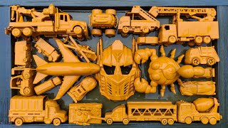 Cleans Toys Fire Truck Army Truck Tracktor Dump Truck Forklift Racing Car Scorpion [upl. by Adnirolc]