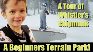 Tour of Whistler Chipmunk Terrain Park 2024 skiing [upl. by Abbotsun]