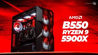 AMD Ryzen 9 5900X ASUS ROG STRIX B550 Build with Benchmarks [upl. by Cis703]