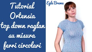 Maglia Ortensia  Top down raglan su misura ferri circolari [upl. by Haerle858]