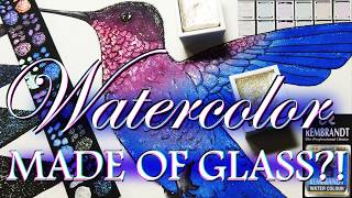 GLASS watercolor REMBRANDT SPECIAL EFFECTS Water Colour Box CHAMELEON SPARK  Mica Glitter Review [upl. by Hambley]