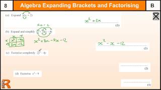 Expanding and factorising GCSE Maths Higher revision Exam paper practice amp help [upl. by Ethel]