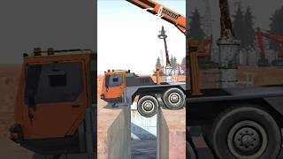 Trucks dare to cross a broken bridge mudrunner simulation truck shorts [upl. by Simons]