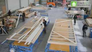 Prefab timber frame element closed panel manufacturing [upl. by Elvira]